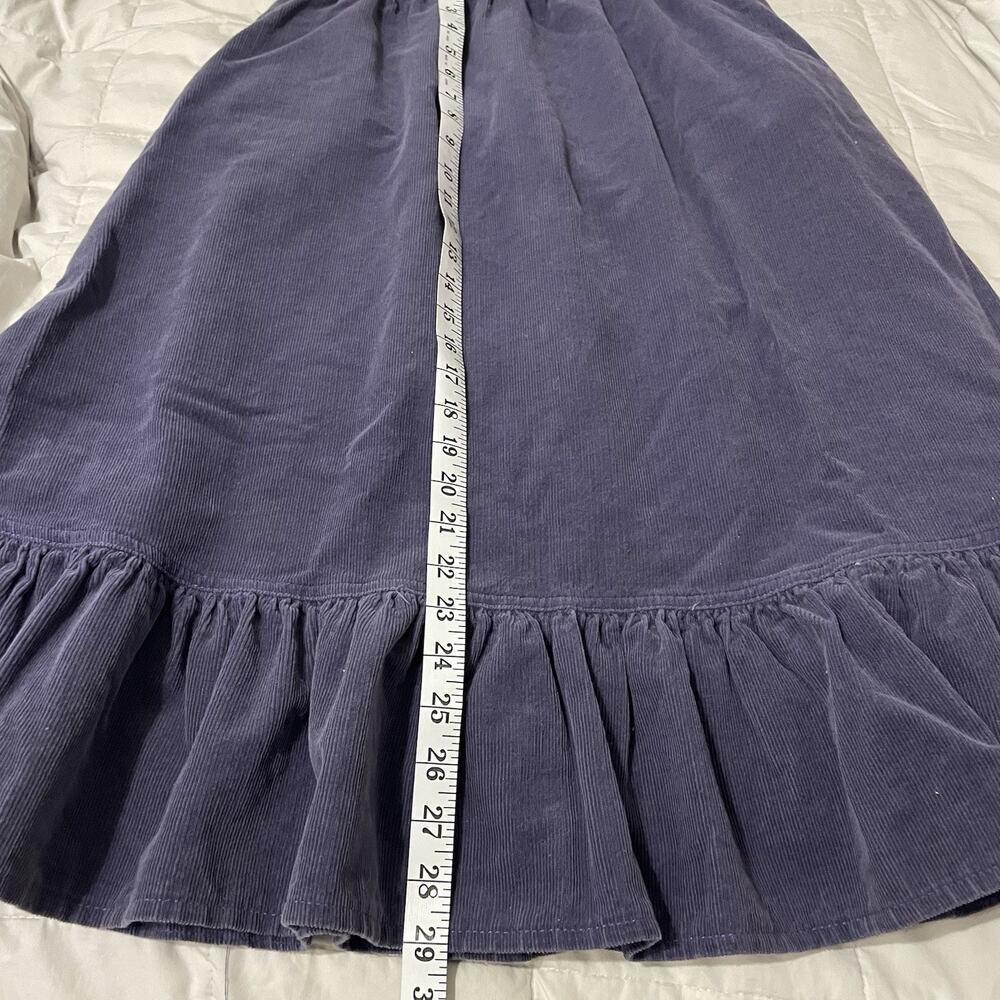 Vintage Tres Jolie Skirt Sz 11 12 Purple Corduroy Prairie Ruffle Country A Line - Picture 5 of 8